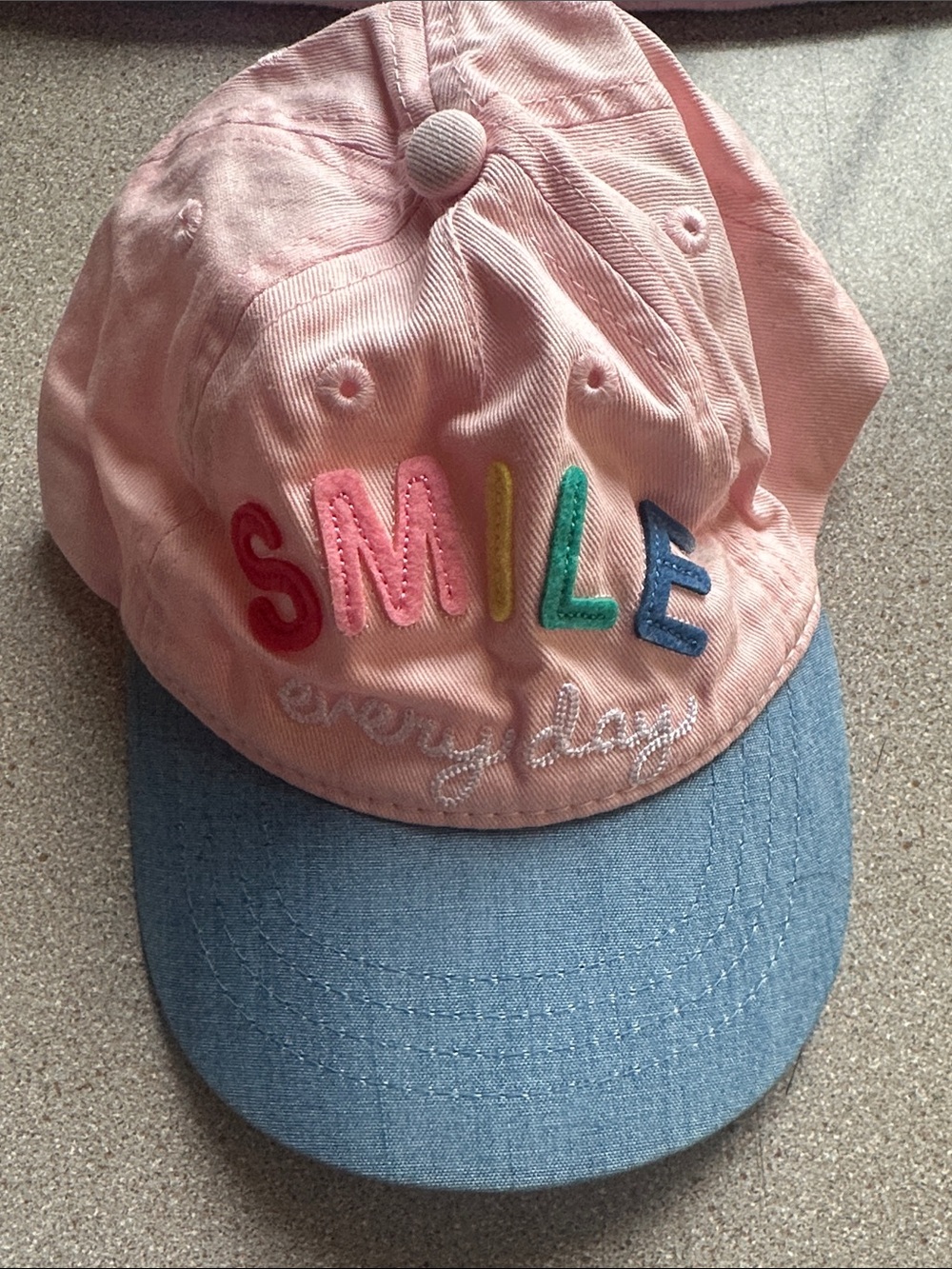 Carter's Pink & Blue 'SMILE' Embroidered Baseball Cap